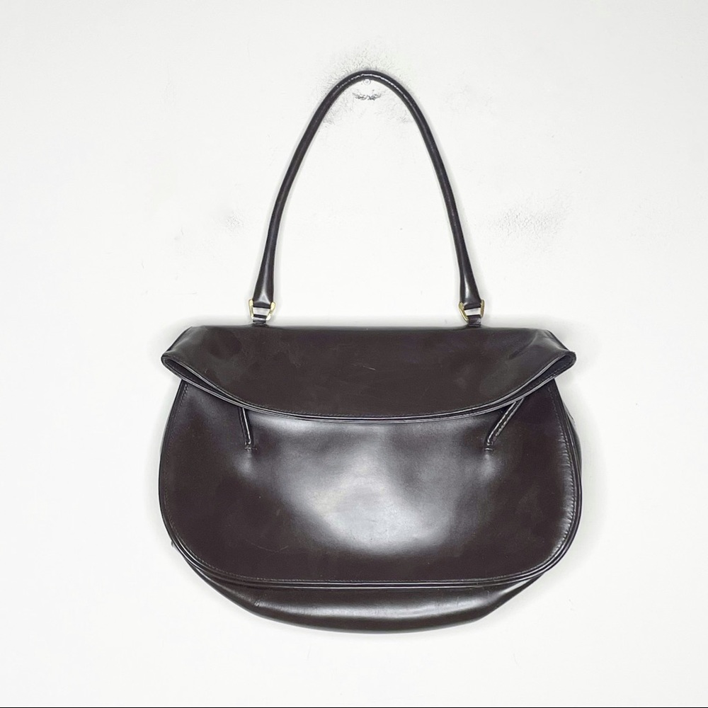 Badgley Mischka Women's Brown Leather Front Flap Bag Purse